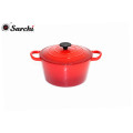 Ustensiles de cuisine en fonte personnalisés casserole rouge